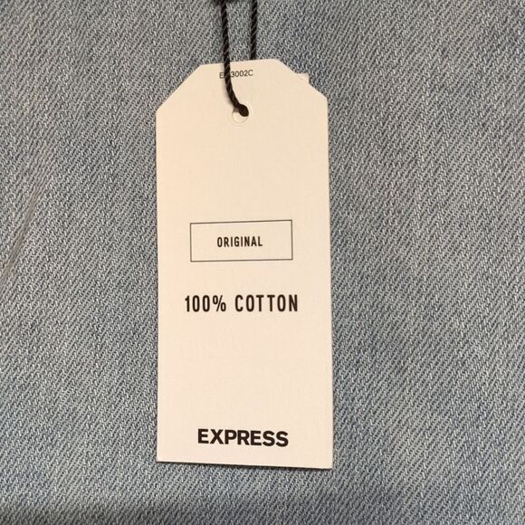 Express High Rise Frayed Denim Mini Skirt Size 14 NWT Coastal Cowgirl Western - Picture 6 of 7